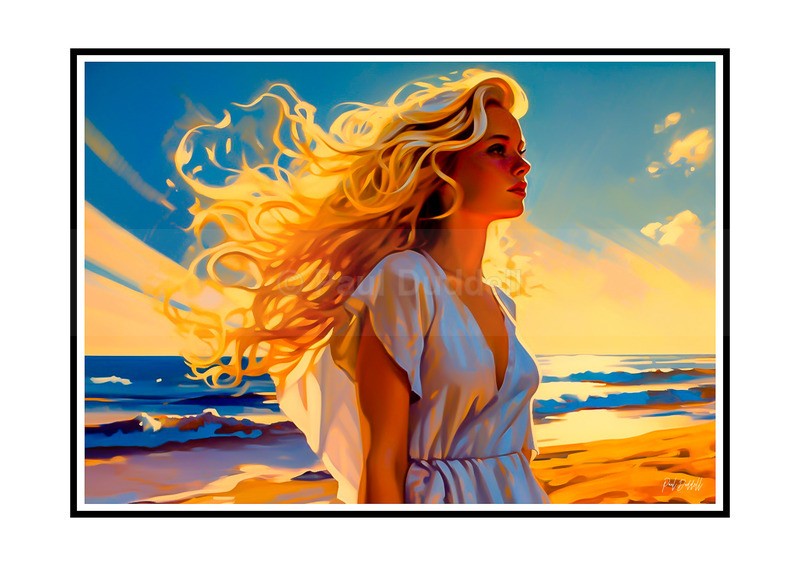 Love on Location, Bride on The Beach Paintings by Paul Duddell, Whispers & Strokes - Artist, Painter, and Photographer