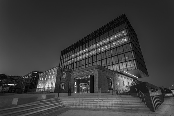 Monochrome Study Of One Penrose Quay, Cork City, Ireland.