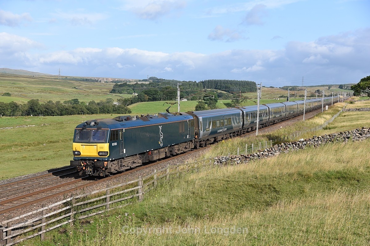 JL - 14.8.21 92033 1M16 Inverness / Fort William - Euston, Salterwath - West Coast Main Line (north to south)