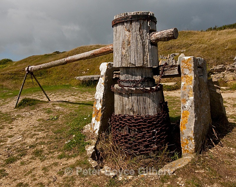 Ancient winch from a limestone 'quar', Durlston. - The Countryside