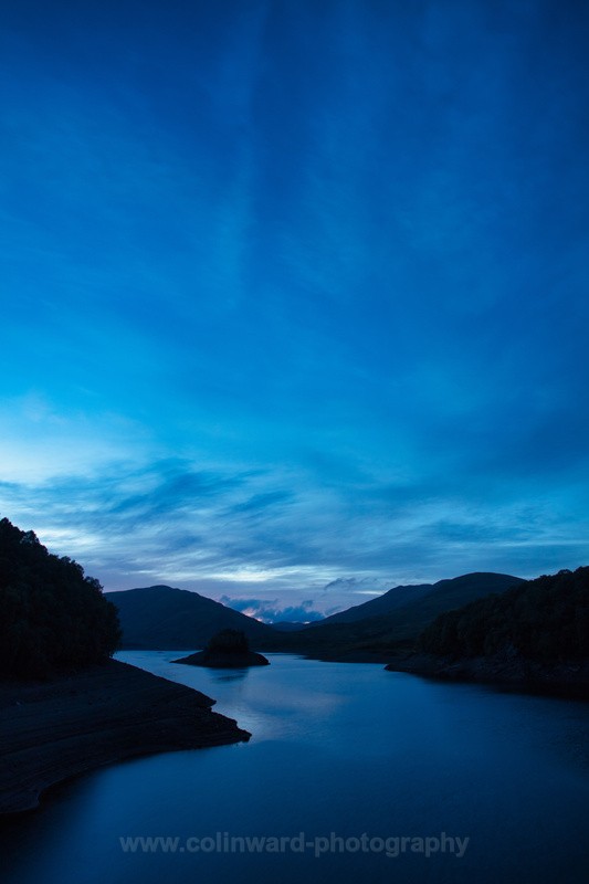 Twilight at Glen Finglas Reservoir.   ref 0251 - Scotland