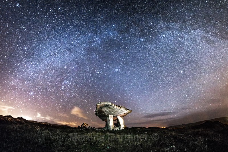 Kilclooney Dolmen Night Sky Panorama - Ireland by Night