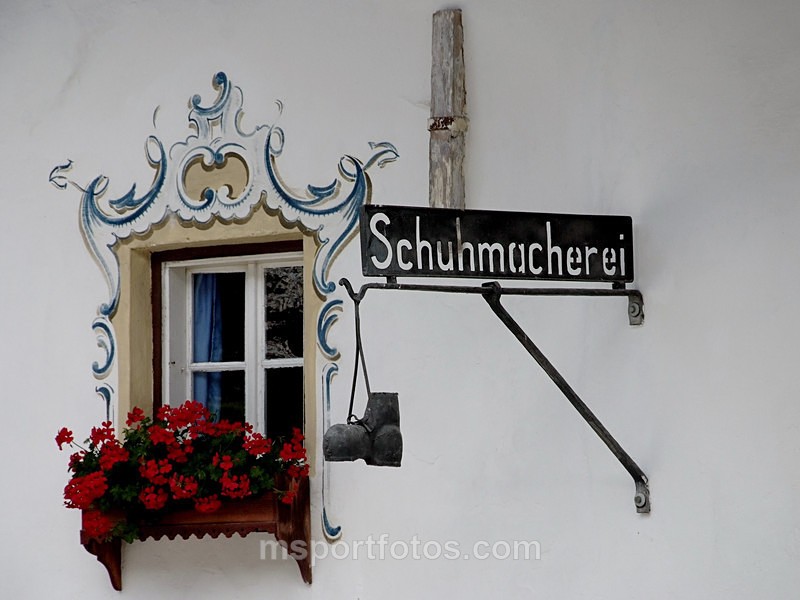 Shoe makers sign in Oberau - Travel, city/land scapes