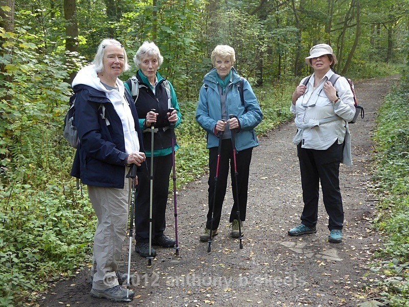 064 The undaunted goup pose on the Wall Side Plantation Harewood - York Minster Walkers Collection 2025