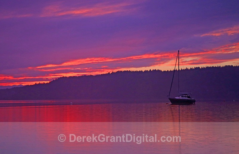 Sailboat @ Twilight Rothesay New Brunswick Canada - Sunset/Moonrise
