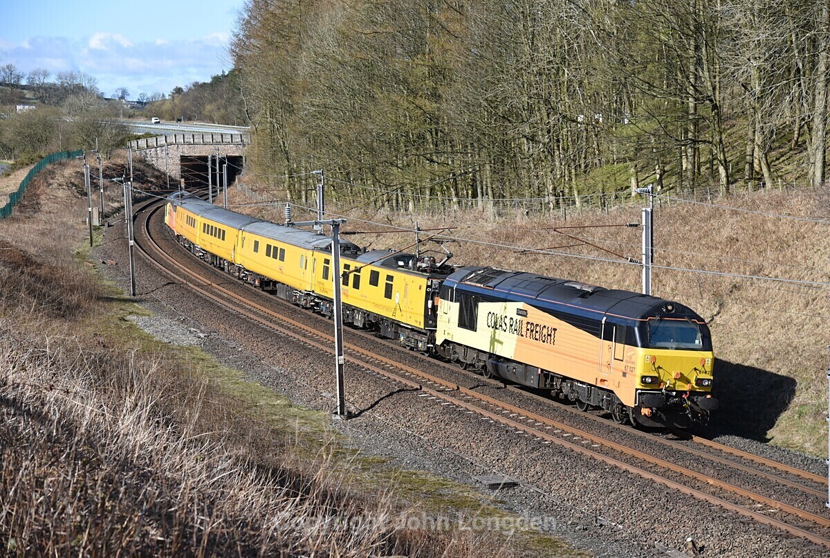 JL - 31.3.20 67027 & 67xxx Derby - Craigentinny, Beckfoot - West Coast Main Line (north to south)
