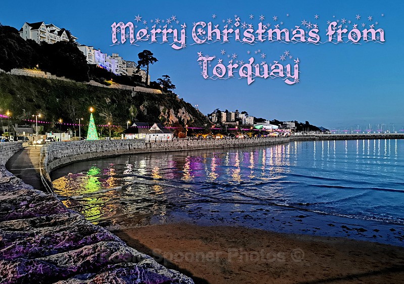 XM054 - Torquay Seafront at Christmas - XMAS CARDS Torquay St Marychurch, Babbacombe and Cockington
