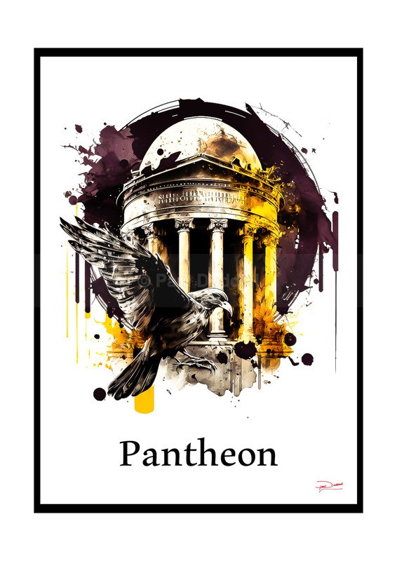 Pantheon Historical Structures Ink Paintings by Paul Duddell, Whispers & Strokes - Artist, Painter, and Photographer