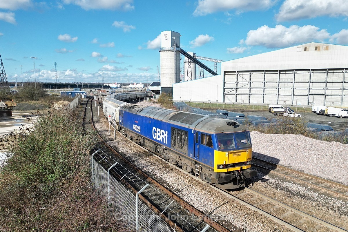 JL - 24.2.24 60026 6N22 Tyne Dock - Lynemouth, Tyne Dock - Blyth & Tyne (north to south)