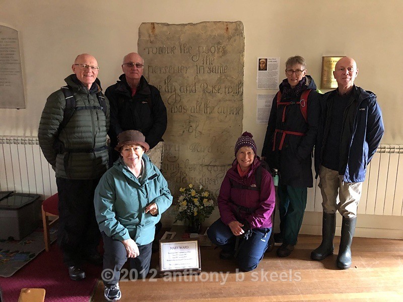 025  A group pose at Osbaldwick  Church - SAINT PAULINUS PILGRIMAGE TRAIL