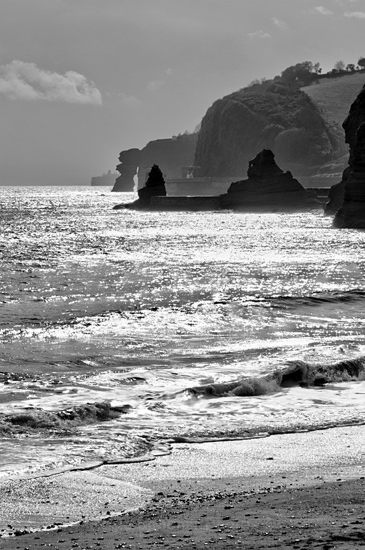 2 View from Dawlish Beach towards the rocks at Coryton Cove - Portrait Views