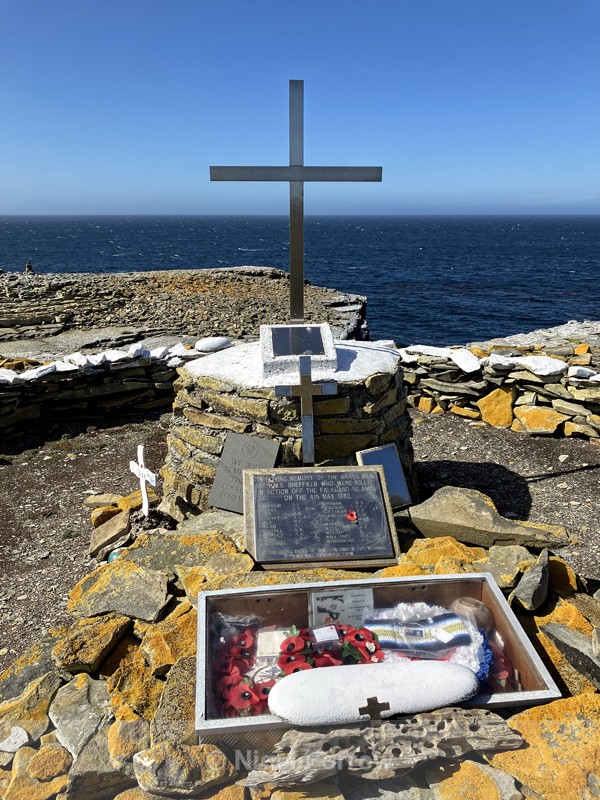 HMS Sheffield Memorial, Sea Lion Island, Falklands - Falkland Islands