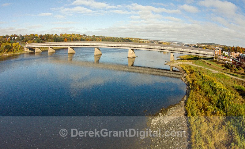 Hartland Covered Bridge Aerial View New Brunswick Canada