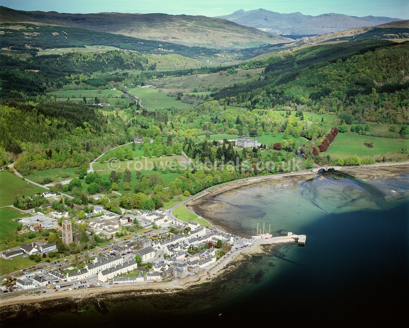 aerial pictures of Scottish west coast coastal towns villages tourist attractions of Scotland monuments