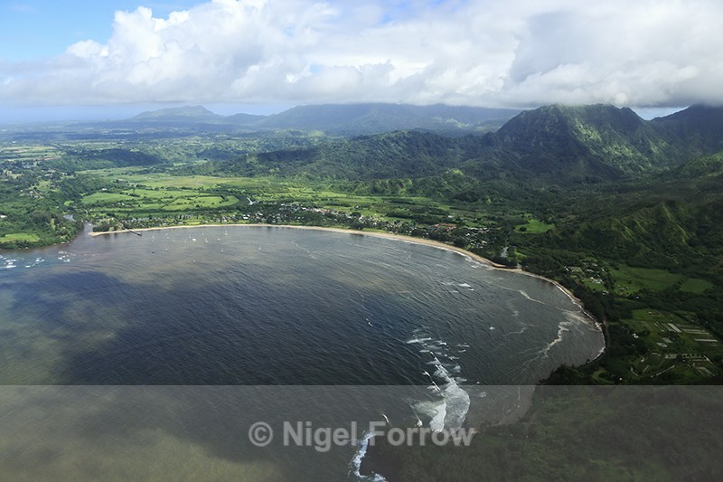 Hanalei Bay from air, Kauai - Hawaiian Islands, USA