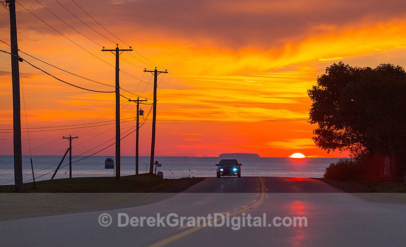 The Sunrise Strip - Rt. 111 St. Martins New Brunswick Canada - Sunset/Moonrise