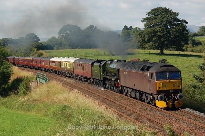 27.7.11 47760 & LMS 'Royal Scot' 46115 Carlisle - Lancaster, Appleby - Appleby - Causey Brow