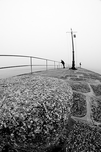 Porthleven Pier - Black & White