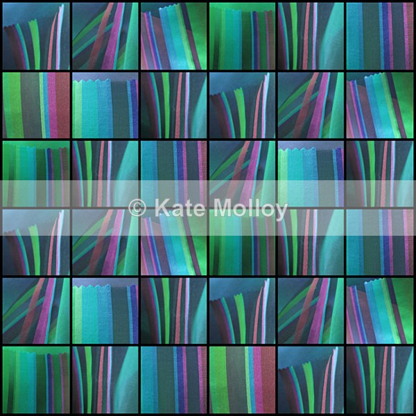 Collage - turquoise, green & purple - Whitchurch Silk Mill