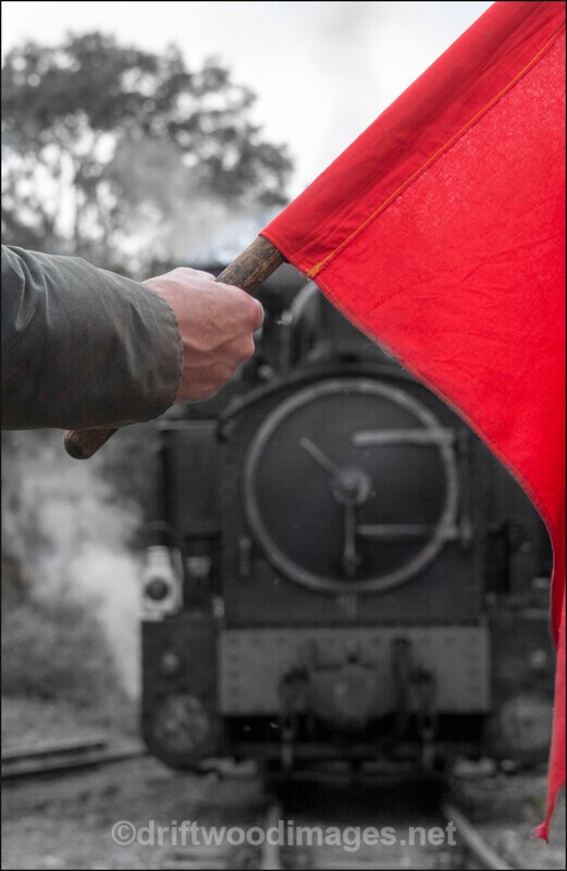 WLLR Stop flag at Cyffronydd - The Welshpool & Llanfair Light Railway