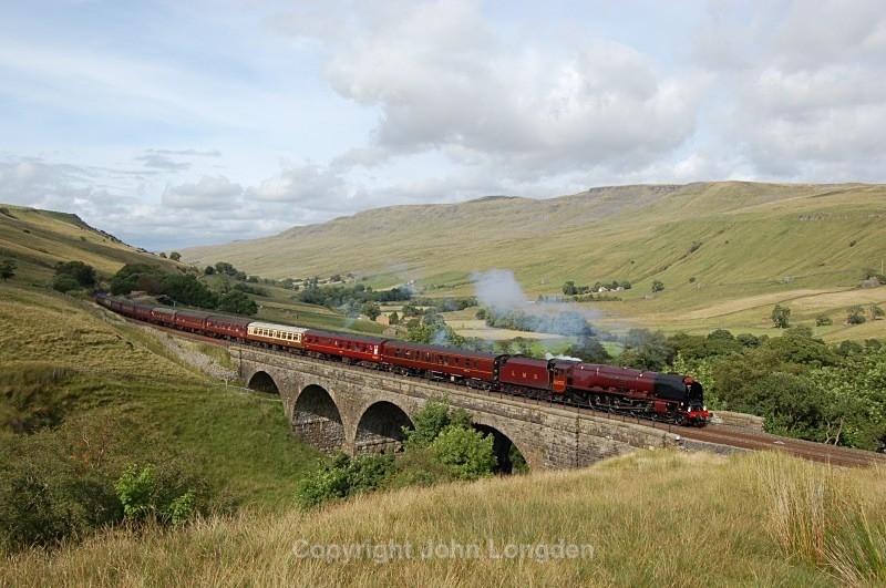 8.8.09 - LMS Duchess No. 6233 1Z47 Carlisle - Crewe, Ais Gill Viaduct - Ais Gill - Viaduct