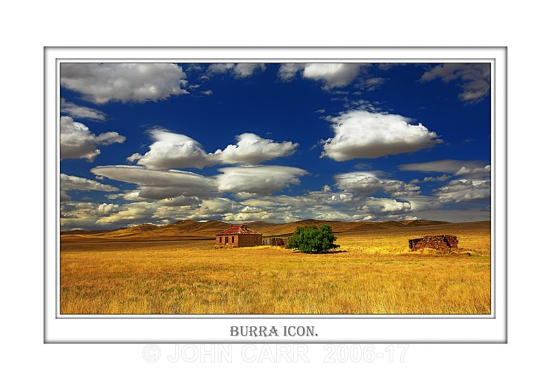 Beautiful Wall Art print with a Border, showing an abandoned Farm House near Burra, South Australia.