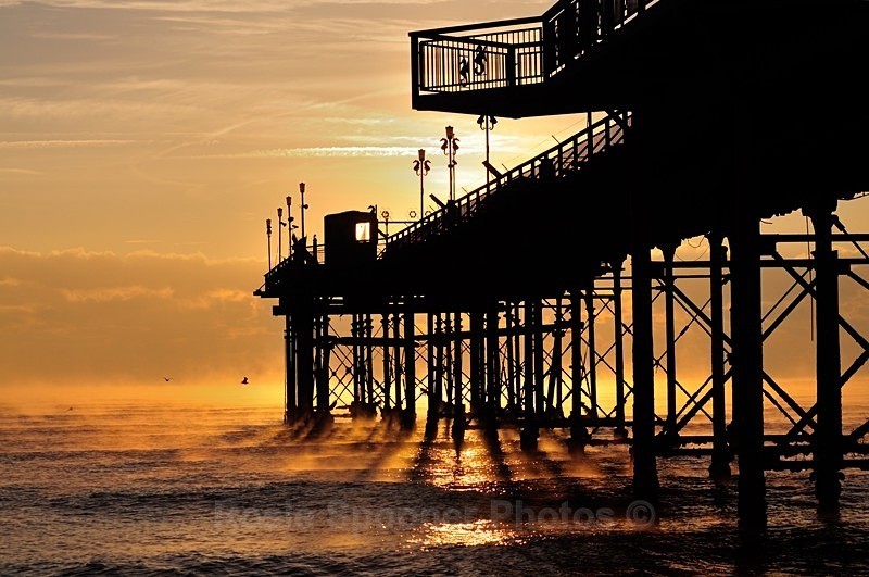 Mist rises at Sunrise by Teignmouth Pier - Teignmouth and Shaldon