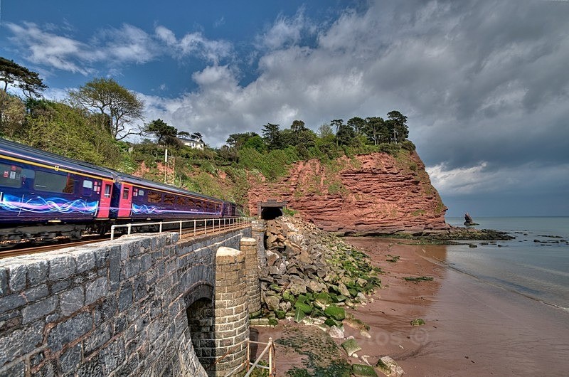 Train approaching the Parson and Clerk Tunnel - Trains Boats and Planes