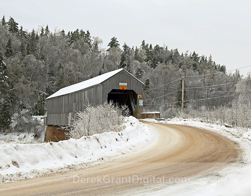 Covered Bridge in Winter - 1 - Winterscape