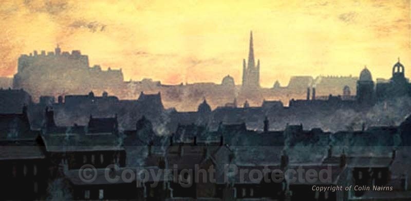 'Edinburgh Sunset' - Edinburgh Paintings