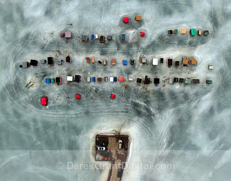 Ice Fishing Huts Renforth Rothesay New Brunswick Canada