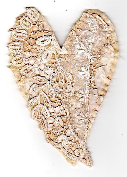 Vintage lace and paint. - Altered Books and Handmade Books