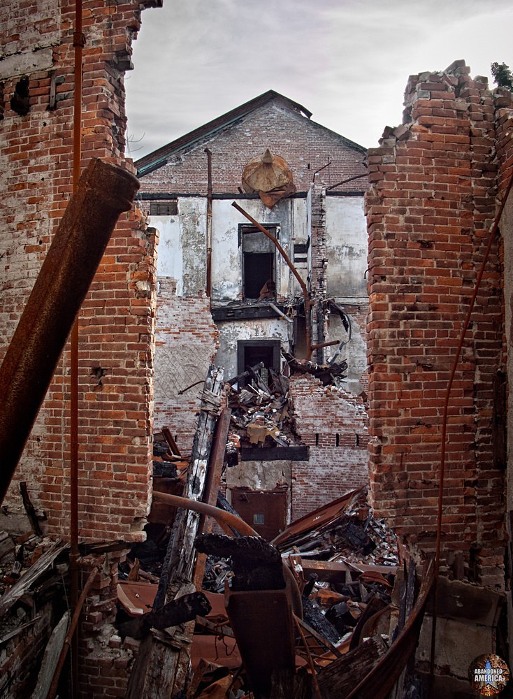 View of collapse, Taunton State Hospital