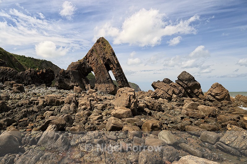 Blackchurch Rock at low tide, North Devon, England - Devon, England