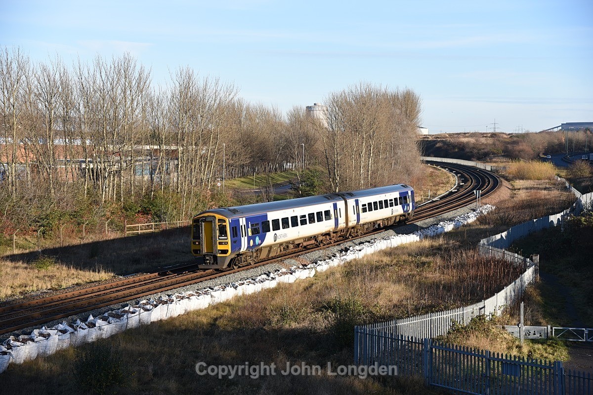 JL - 16.12.21 158850 12.22 Saltburn - Darlington, Cargo Fleet - Teesside (west to east)