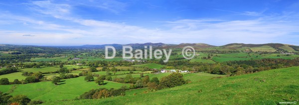 Panoramic landscape photo of the Vale of Clwyd