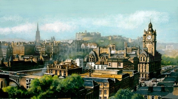 Edinburgh from Calton Hill - ORIGINAL PAINTING NOW SOLD - Edinburgh Paintings