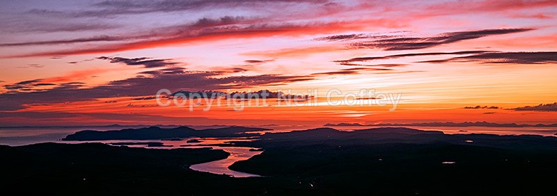 Northern Skye and the Outer Hebrides from Bruach na Frithe, Cuillins2 - Panoramic format