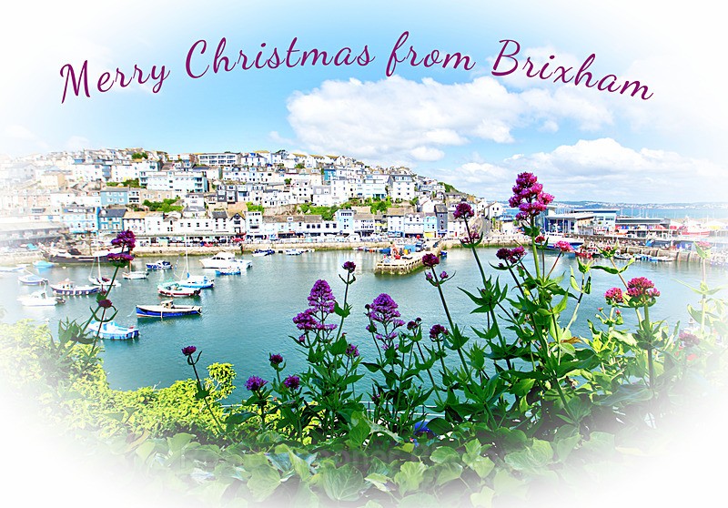 Sold out XM015 - Looking down on Brixham - XMAS CARDS  Brixham