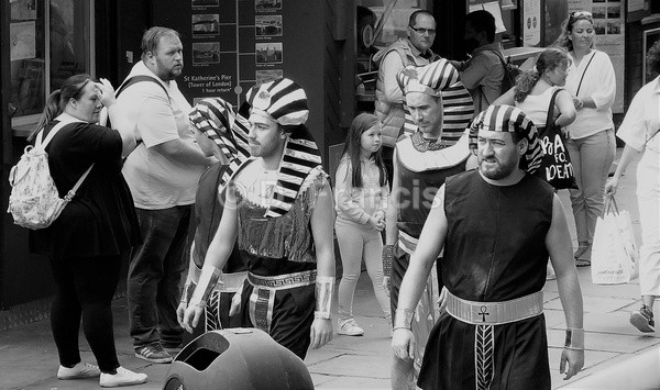 Walk Like An Egyptian (b&w) - Candid People