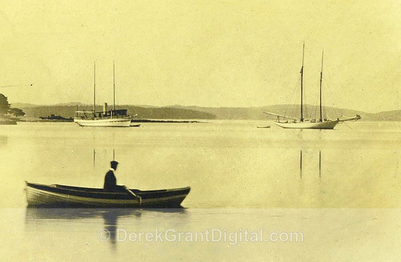 Boats @ Rothesay Yacht Club NB Canada Albumen - Historic New Brunswick