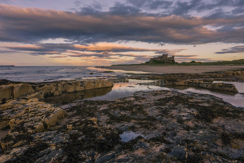 Summer evening sunset at Bamburgh beach, Northumberland - Northumberland