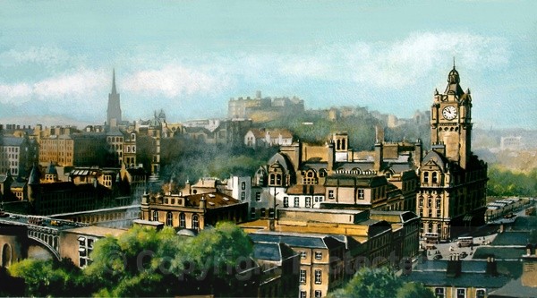 Edinburgh from Calton Hill - ORIGINAL PAINTING NOW SOLD - Edinburgh Paintings