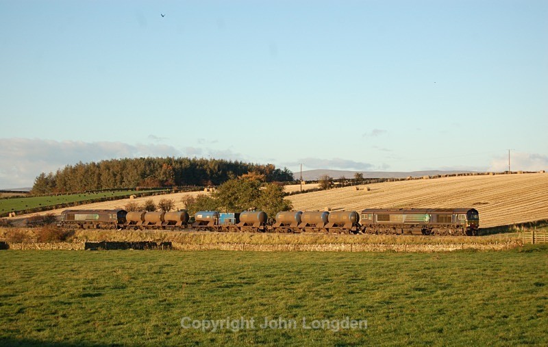 26.10.12 - 66425 & 66422 3J11 Carlisle - Carlisle, Langwathby - High Barn Farm