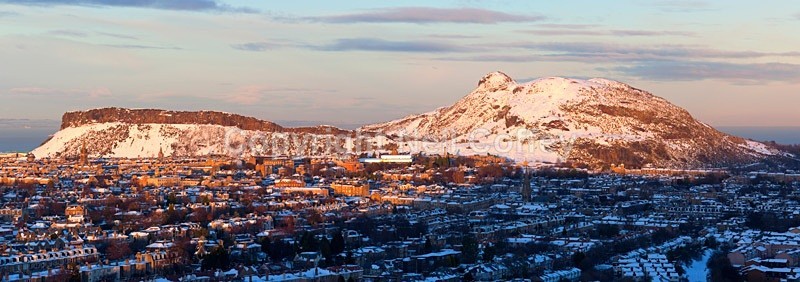 Arthurs Seat & Salisbury Crags from Blackford Hill Edinburgh - Panoramic format