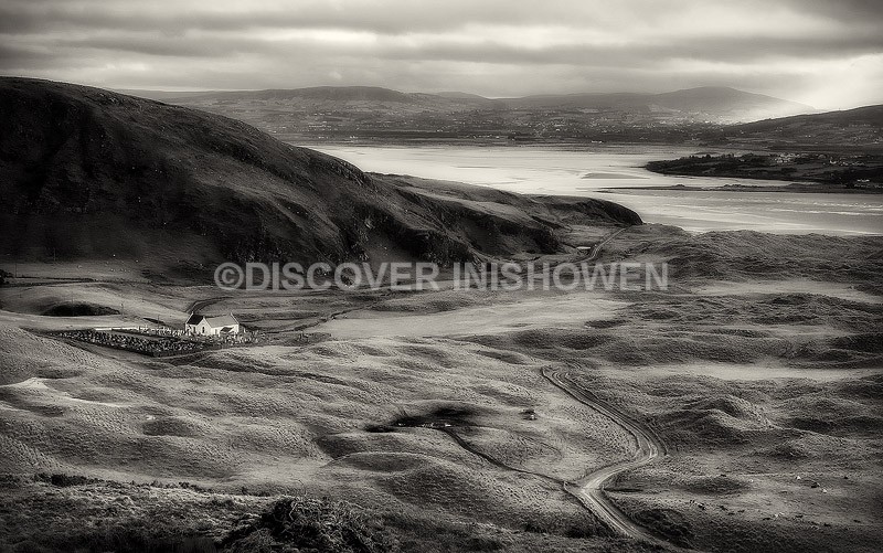 Lagg Church - Inishowen peninsula- B&W