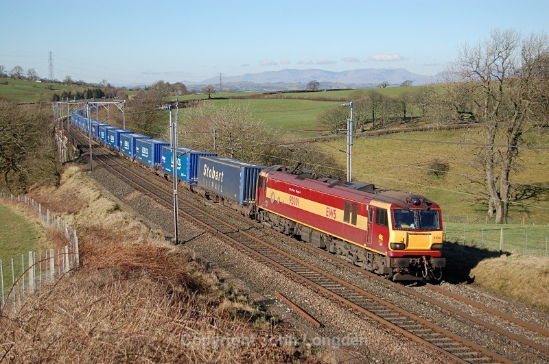 JL - 14.3.11 92001 4S43 Rugby - Mossend Docker - West Coast Main Line (north to south)