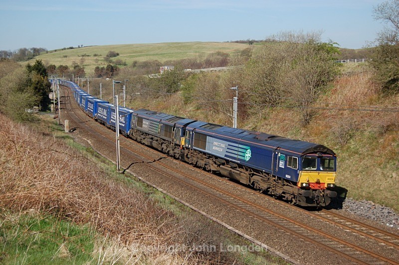 7.5.13 - 66304 & 66305 4S43 Rugby - Mossend, Low Gill - West Coast Main Line (north to south)