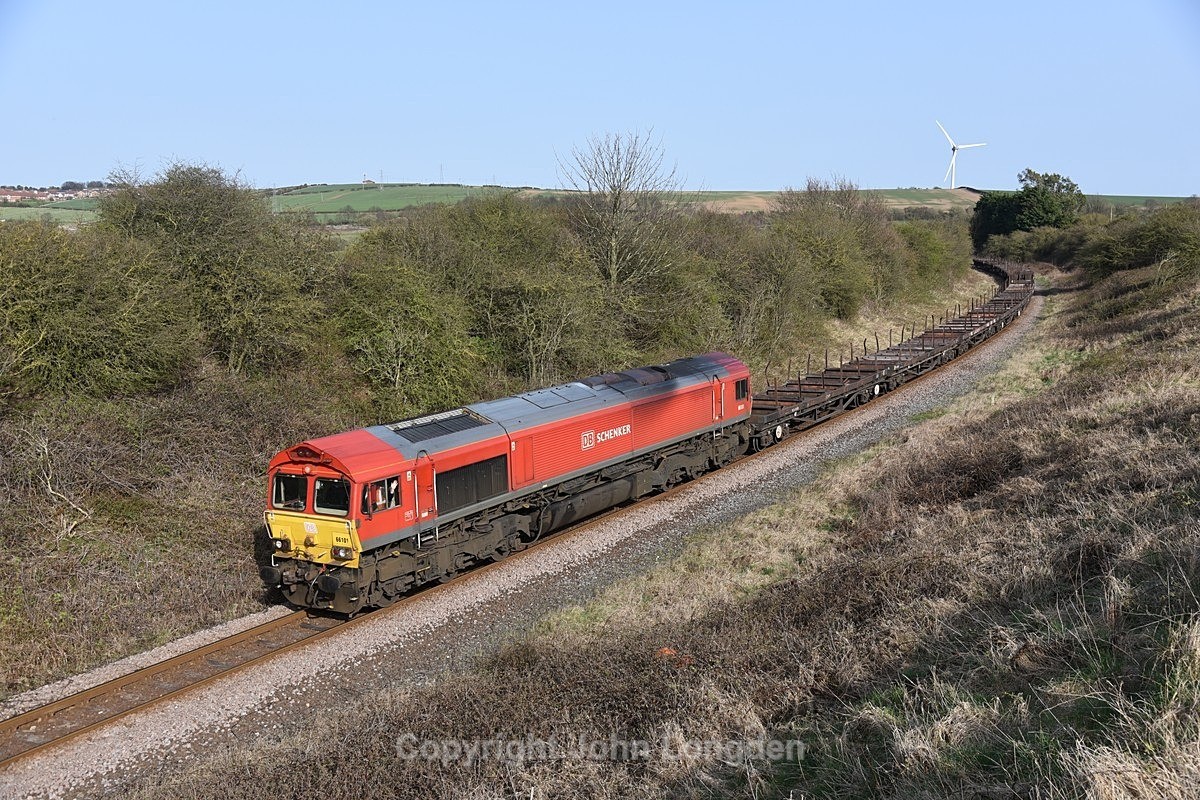 JL - 30.3.21 66101 6N53 Skinningrove - Tees Yard, Nr Skelton - Teesside (west to east)