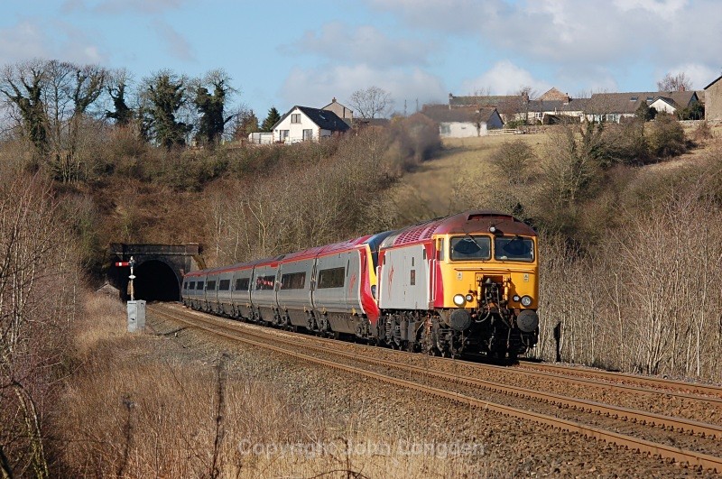 5.3.06 57303 & 390026 1A54 11.53 Carlisle - Euston, Culgaith - Culgaith
